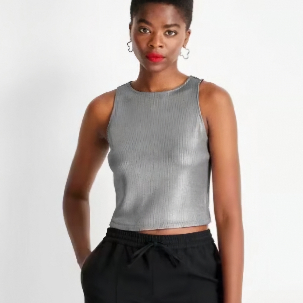 Future Collcective For Target Metallic Silver Muscle Tank